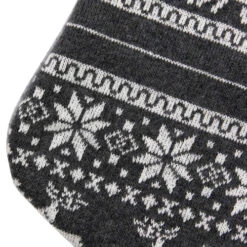 Northlight 19" Gray And White Reindeer And Snowflake Knit Christmas Stocking With Faux Fur Cuff -Northlight Christmas northlight nl01818 04 55932.1687010360