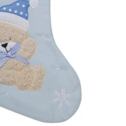 Northlight Baby's 1st Christmas Embroidered Teddy Bear Stocking - 19" - Blue And White -Northlight Christmas northlight nl01825 3 updated 63867.1608350166