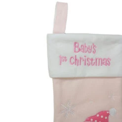 Northlight Baby's 1st Christmas Embroidered Teddy Bear Stocking - 19" - Pink And White -Northlight Christmas northlight nl01826 2 updated 45382.1608349771
