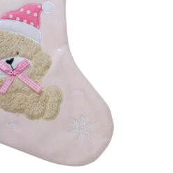 Northlight Baby's 1st Christmas Embroidered Teddy Bear Stocking - 19" - Pink And White -Northlight Christmas northlight nl01826 3 updated 94718.1608349771