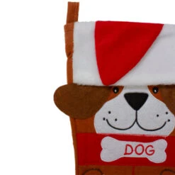 Northlight 17" Red And Brown "DOG" Embroidered Christmas Stocking With Cuff -Northlight Christmas northlight nl01827 2 updated 07735.1608349967