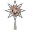 Northlight 8" Lighted Silver Tinsel Star Christmas Tree Topper - Clear Lights, White Wire -Northlight Christmas northlight nl02621 01 79871.1696436028
