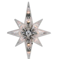 Lighted Faceted Star Of Bethlehem Christmas Tree Topper- 13.5" - Clear Lights -Northlight Christmas northlight nl02625 03 33262.1599786793