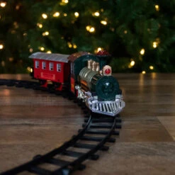 Northlight 8-Piece Battery Operated Red And Green Animated Classic Train Set With Sound -Northlight Christmas northlight nm1239 styled 32337.1588870378