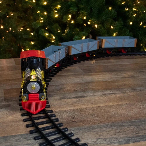 Northlight 20-Piece Battery Operated Red And Gold Animated Classic Christmas Train Set With Sound 4 Northlight 20-Piece Battery Operated Red And Gold Animated Classic Christmas Train Set With Sound - Image 2