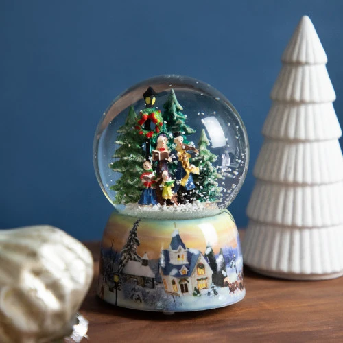Northlight Christmas Carolers Winter Scene Musical Snow Globe - 6" 4 Northlight Christmas Carolers Winter Scene Musical Snow Globe - 6" - Image 2