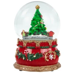 Musical Christmas Tree And Train Water Globe - 5.5" -Northlight Christmas northlight pm84770 1update2023 07891.1674640085