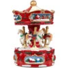 Winter Horses Animated Musical Christmas Carousel - 6.5" - Red And White -Northlight Christmas northlight pm85841 01 02221.1698958400