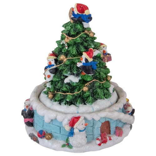 Northlight Penguins And Christmas Tree Rotating Music Box - 6.5" 5 Northlight Penguins And Christmas Tree Rotating Music Box - 6.5" - Image 3