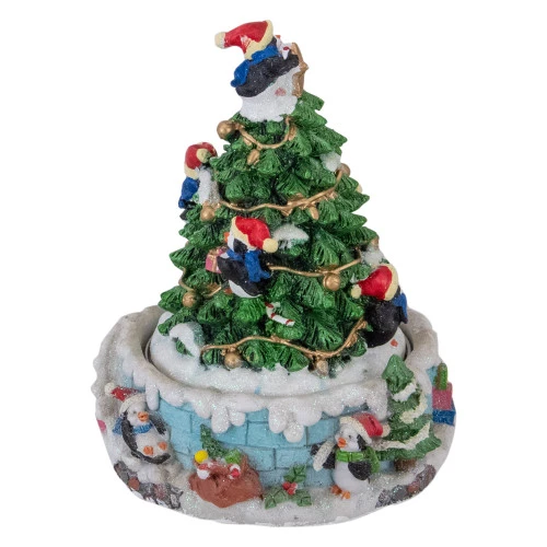 Northlight Penguins And Christmas Tree Rotating Music Box - 6.5" 7 Northlight Penguins And Christmas Tree Rotating Music Box - 6.5" - Image 5