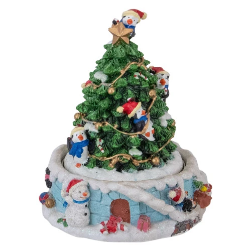 Northlight Penguins And Christmas Tree Rotating Music Box - 6.5" 3 Northlight Penguins And Christmas Tree Rotating Music Box - 6.5"