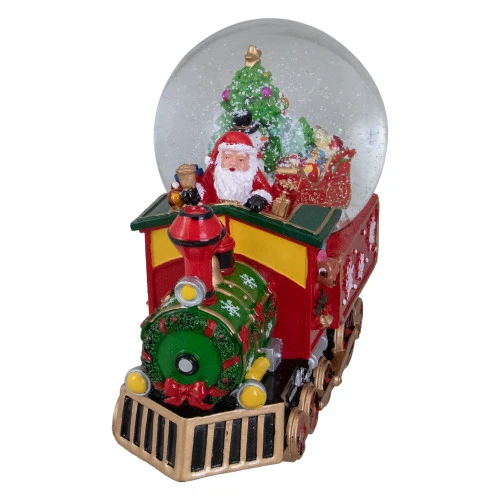 8.5" Green And Red Christmas Train Snow Globe 4 8.5" Green And Red Christmas Train Snow Globe - Image 2