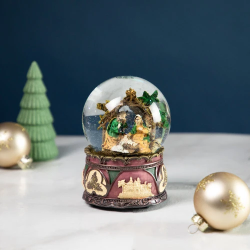 Northlight Holy Family Nativity Scene Christmas Snow Globe - 5.75" 4 Northlight Holy Family Nativity Scene Christmas Snow Globe - 5.75" - Image 2