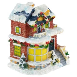 Northlight Two Story Snowy House With Garland And Wreaths Christmas Village Decoration - 4" -Northlight Christmas northlight pm94063 2 69462.1687529319