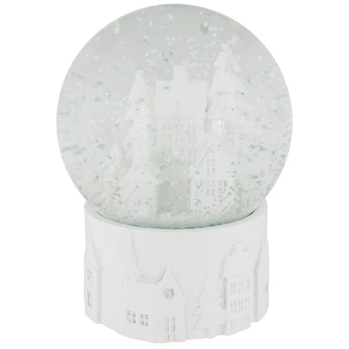 Northlight Musical Church Village Christmas Snow Globe - 5.5" - White 3 Northlight Musical Church Village Christmas Snow Globe - 5.5" - White