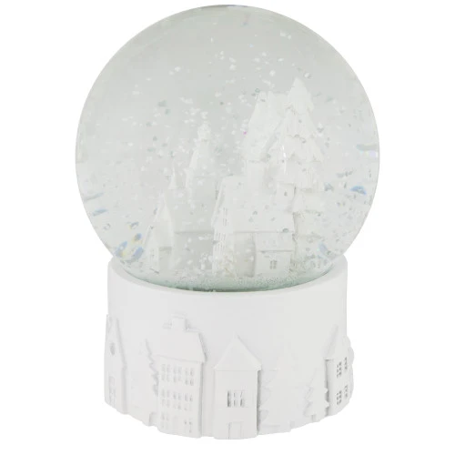 Northlight Musical Church Village Christmas Snow Globe - 5.5" - White 5 Northlight Musical Church Village Christmas Snow Globe - 5.5" - White - Image 3