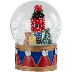 6" Nutcracker With Teddy Bear Musical Christmas Snow Globe -Northlight Christmas northlight pm94080 3 75993.1678272172