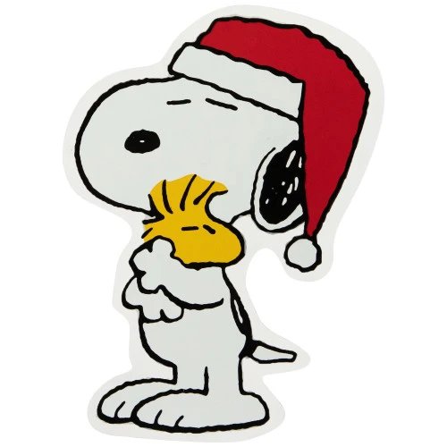 Northlight Peanuts Snoopy Hugs Woodstock Double Sided Christmas Window Cling Decoration - 7" 3 Northlight Peanuts Snoopy Hugs Woodstock Double Sided Christmas Window Cling Decoration - 7"