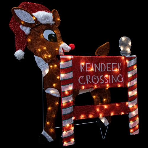 Northlight LED Lighted Rudolph Reindeer Crossing Outdoor Christmas Sign - 36" - Warm White 8 Northlight LED Lighted Rudolph Reindeer Crossing Outdoor Christmas Sign - 36" - Warm White - Image 6