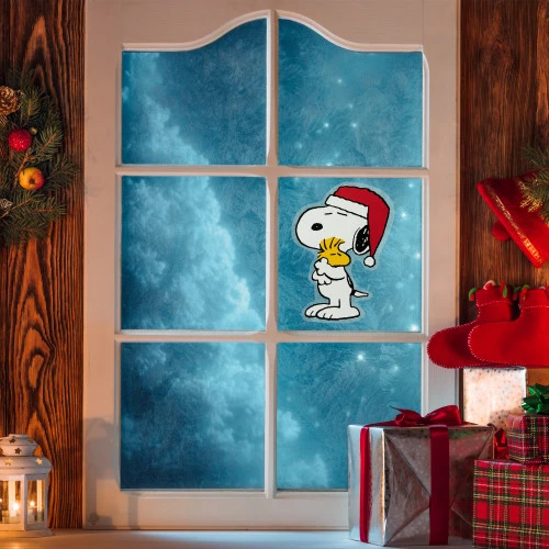 Northlight Peanuts Snoopy Hugs Woodstock Double Sided Christmas Window Cling Decoration - 7" 4 Northlight Peanuts Snoopy Hugs Woodstock Double Sided Christmas Window Cling Decoration - 7" - Image 2