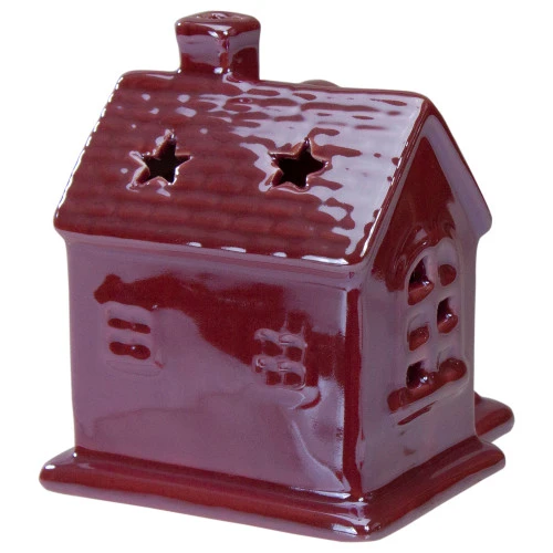 Northlight Ceramic House With Star Cutouts Christmas Decoration - 4" 6 Northlight Ceramic House With Star Cutouts Christmas Decoration - 4" - Image 4
