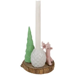 Northlight Reindeer With Tree And Pine Cone Christmas Taper Candle Holder - 6" -Northlight Christmas northlight q592810 4 67317.1660066536