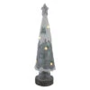 LED Lighted Snow Cap Christmas Tree With Star Topper - 29" - Gray And White
