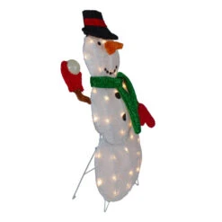 Northlight Snowman With Snowball Christmas Outdoor Decoration - 24" - White Lights -Northlight Christmas northlight qh91176 1 36746.1604024092