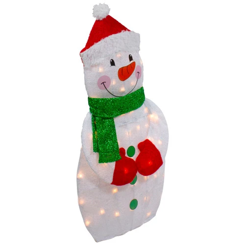 Northlight 32" Lighted 2D Chenille Snowman With Scarf Outdoor Christmas Decoration 7 Northlight 32" Lighted 2D Chenille Snowman With Scarf Outdoor Christmas Decoration - Image 5