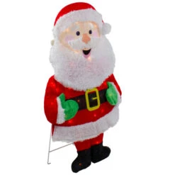 Northlight Lighted 2D Chenille Santa Outdoor Christmas Decoration - 32" - Warm White Lights -Northlight Christmas northlight qh92876 1 61052.1665610751
