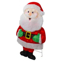 Northlight Lighted 2D Chenille Santa Outdoor Christmas Decoration - 32" - Warm White Lights -Northlight Christmas northlight qh92876 3 22471.1665610751