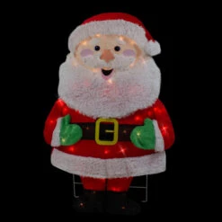 Northlight Lighted 2D Chenille Santa Outdoor Christmas Decoration - 32" - Warm White Lights -Northlight Christmas northlight qh92876 onblack 03614.1665610751