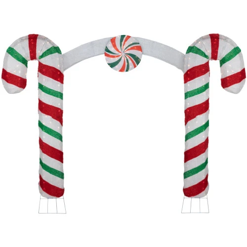 Northlight Lighted Double Candy Cane Archway Outdoor Christmas Decoration - 7' - Warm White 3 Northlight Lighted Double Candy Cane Archway Outdoor Christmas Decoration - 7' - Warm White