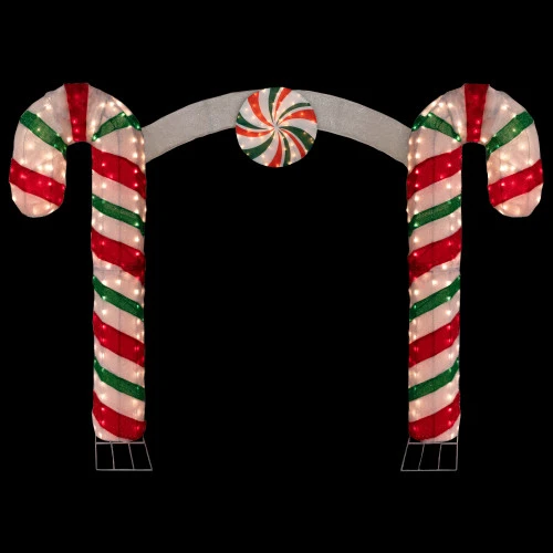 Northlight Lighted Double Candy Cane Archway Outdoor Christmas Decoration - 7' - Warm White 8 Northlight Lighted Double Candy Cane Archway Outdoor Christmas Decoration - 7' - Warm White - Image 6