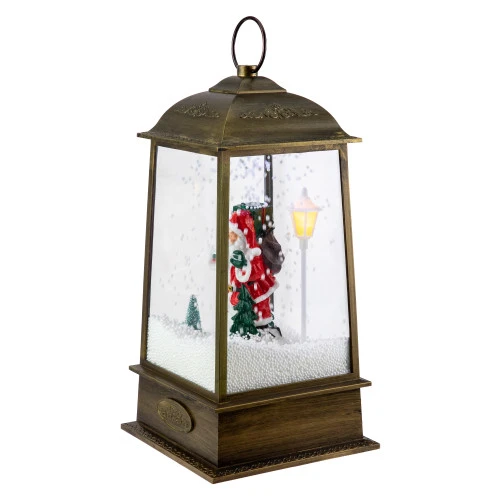 Northlight LED Lighted Snowing And Musical Santa Christmas Lantern - 13.5" 4 Northlight LED Lighted Snowing And Musical Santa Christmas Lantern - 13.5" - Image 2