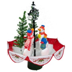 Northlight 30" Musical Lighted Snowing Snowman Family In Umbrella Base Christmas Decoration -Northlight Christmas northlight r92476 3 66476.1665610754