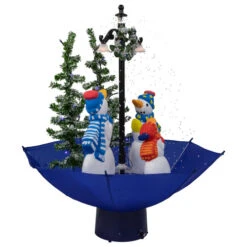 Northlight 30" Lighted Musical Snowing Snowman Family In Umbrella Base Christmas Decoration -Northlight Christmas northlight r93907 3 00352.1674553298