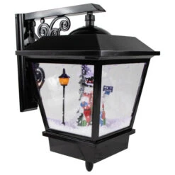 Northlight 17.75" Lighted And Musical Wall Mounted Snowing Christmas Street Lamp -Northlight Christmas northlight r93941 6 97998.1667549887