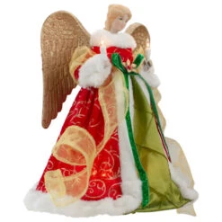 Lighted Angel With Golden Wings Christmas Tree Topper - 12" - Clear Lights -Northlight Christmas northlight ri92241 1 96552.1665611637