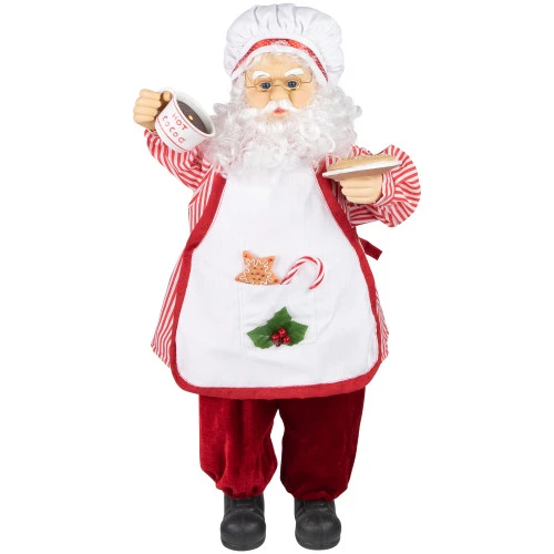 Northlight 24" Animated And Musical Chef Santa Claus With Hot Cocoa And Cookie Christmas Figure 3 Northlight 24" Animated And Musical Chef Santa Claus With Hot Cocoa And Cookie Christmas Figure