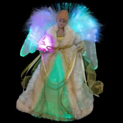 Northlight Color-Changing Fiber Optic Angel Christmas Tree Topper - 12" - Gold -Northlight Christmas northlight rp97050 on20black 01 2 61417.1727404100