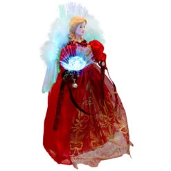 Northlight Lighted Fiber Optic Angel Christmas Tree Topper - 12" - Red And Gold -Northlight Christmas northlight rp97051 03 2 92400.1727404100