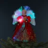 Northlight Lighted Fiber Optic Angel Christmas Tree Topper - 12" - Red And Gold -Northlight Christmas northlight rp97051 styled 38655.1727404100