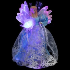 Northlight Lighted Fiber Optic Angel Christmas Tree Topper - 12" - Blue And White -Northlight Christmas northlight rp97054 on20black 01 2 89386.1727404101