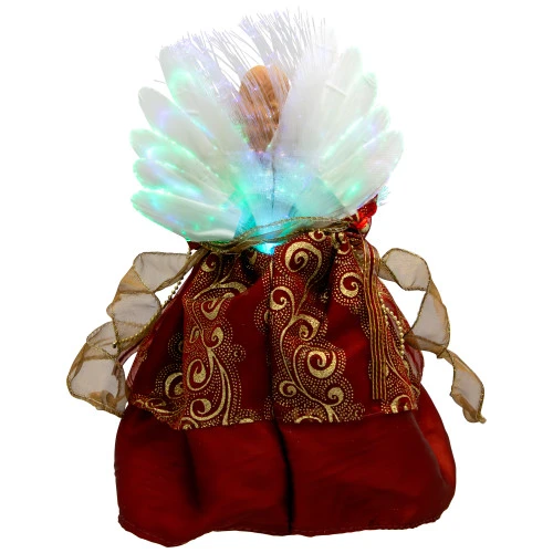 Northlight Lighted Fiber Optic Angel Christmas Tree Topper - 12" - Burgundy 8 Northlight Lighted Fiber Optic Angel Christmas Tree Topper - 12" - Burgundy - Image 6