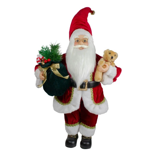 Northlight 18" Standing Santa Christmas Figure With A Plush Bear 3 Northlight 18" Standing Santa Christmas Figure With A Plush Bear