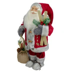 Northlight 18" Standing Santa Christmas Figure With Skis And Fur Boots -Northlight Christmas northlight sa88370 3 18281.1663947472