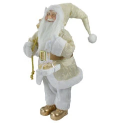 Northlight 18" Gold And White Standing Santa Christmas Figure With Presents -Northlight Christmas northlight sa88374 3 33404.1665519672