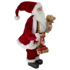 Northlight 18" Standing Santa Christmas Figure With A Plush Brown Bear -Northlight Christmas northlight sa88392 1 32000.1611374215
