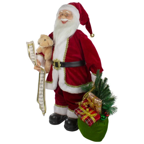 Northlight 2' Standing Santa Christmas Figure With Presents And A Naughty Or Nice List 5 Northlight 2' Standing Santa Christmas Figure With Presents And A Naughty Or Nice List - Image 3